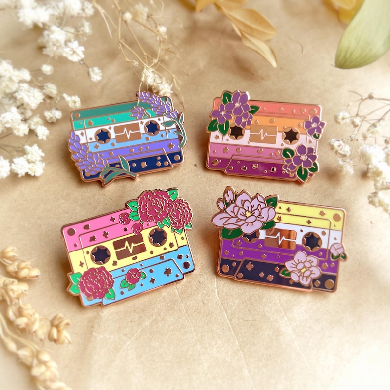 LGBTQIA+ Pride Cassette Tapes Enamel Pins image 10