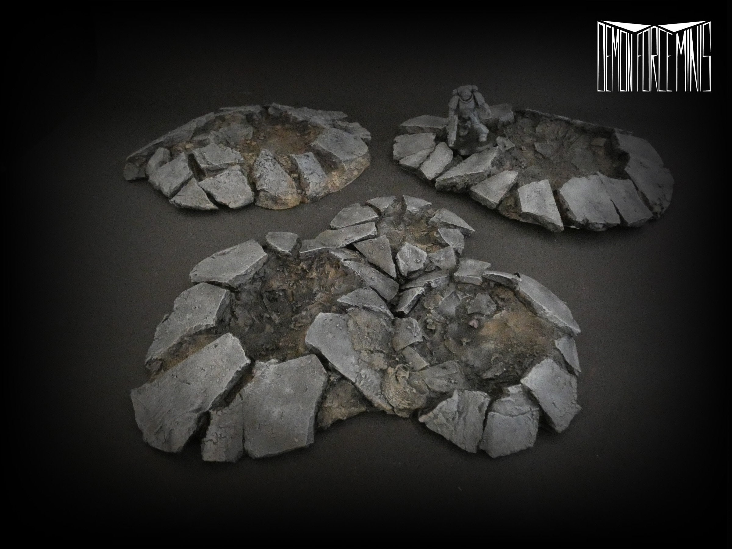 Tabletop Terrain Crater Set Warhammer 40k Orbital Bombarding Etsy