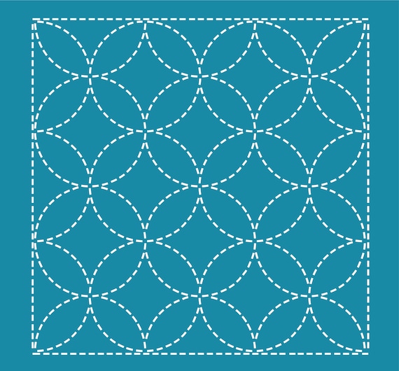 Sashiko stencil Shippo tsunagi pattern Seven Treasures mylar plastic template for Japanese embroidery