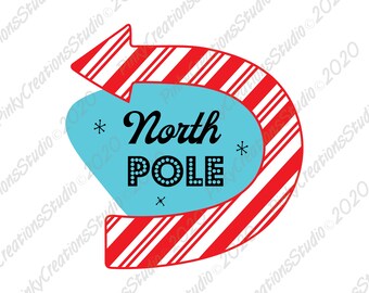 Retro North Pole sign SVG Vintage North Pole sign Retro Christmas svg pdf dxf png jpg digital cut file