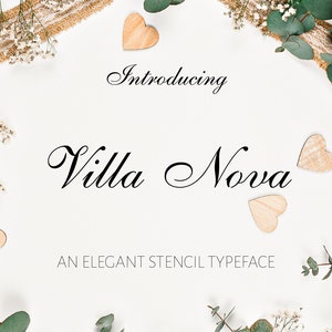 Czcionka kursywna svg kaligrafia pismo, Villa Nova, czcionka szablonowa, czcionka cricut, czcionka kursywna, czcionka svg, czcionka svg, czcionka kursywna svg