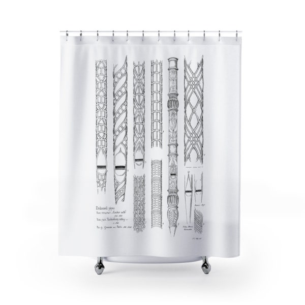 Vintage Organ Pipes Shower Curtain for the Ecclectic Organ Enthusiast's Home Decor