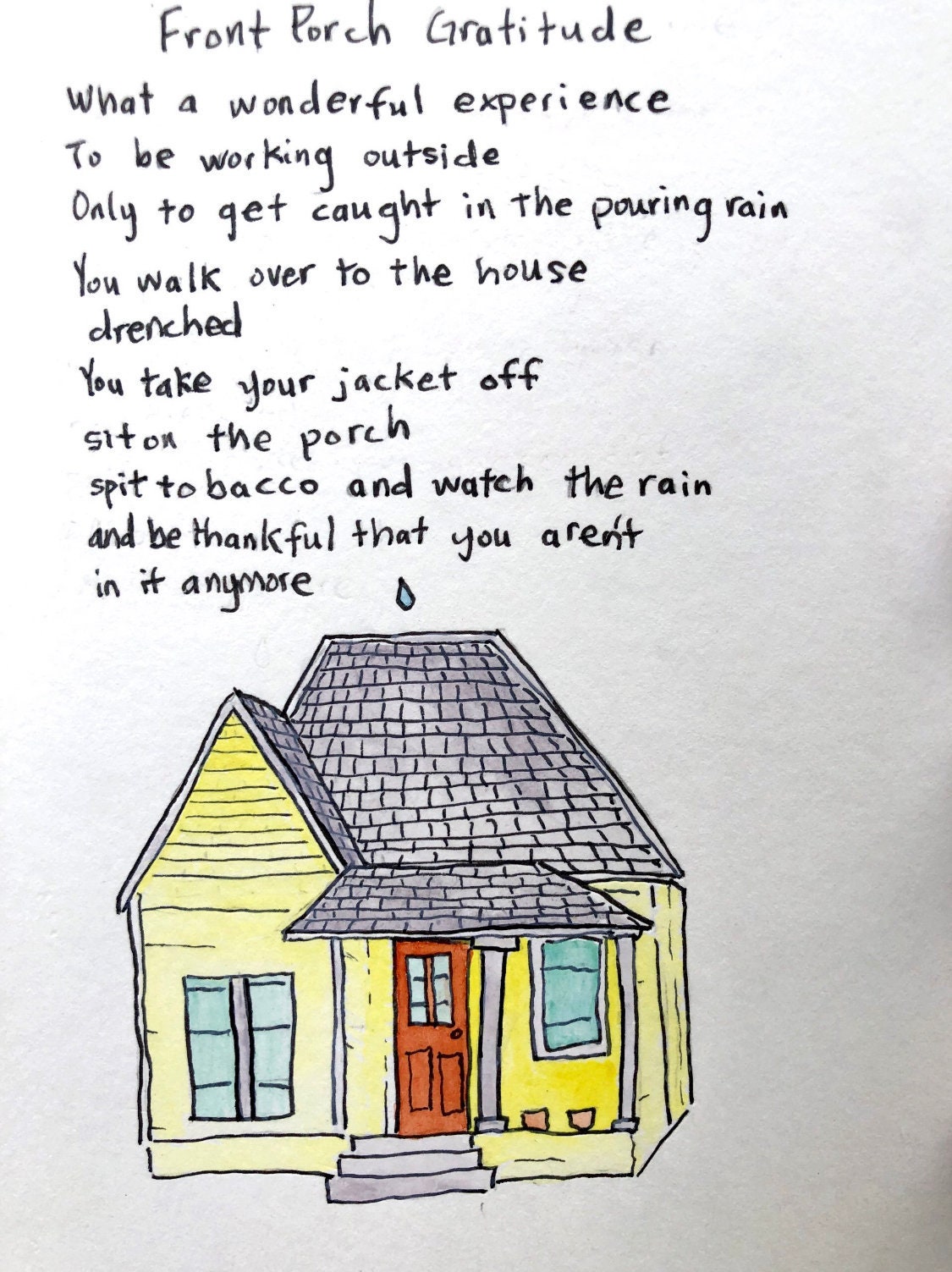 Front Porch Gratitude Watercolor Poem Etsy