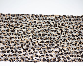 9" Leopard Print Stretch Lace Trim
