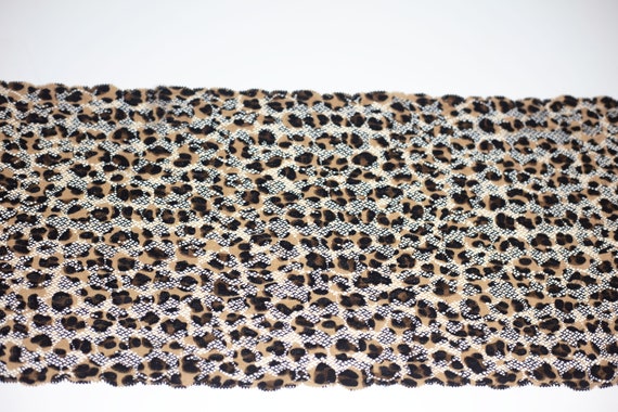 9" Leopard Print Stretch Lace Trim