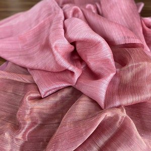 Pure matka silk handwoven saree - Blush Pink