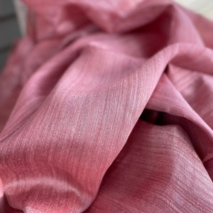 Pink Carnation Silk Linen (Matka) Fabric main image 1