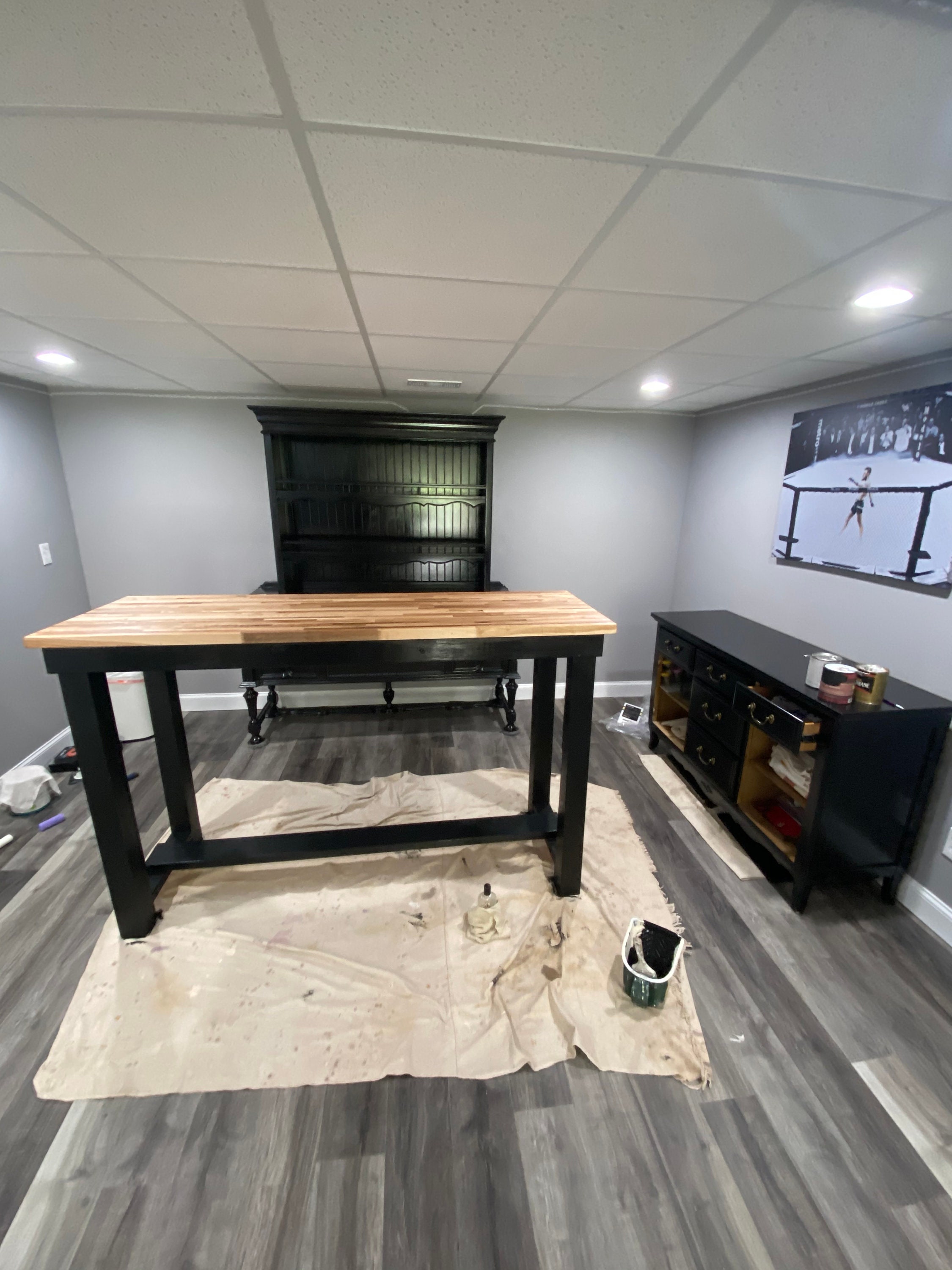 Butcher Block Bar table Etsy