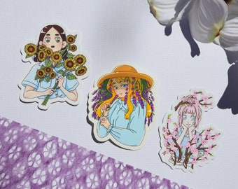 Flower Girls Stickers | Matte Decal Vinyl
