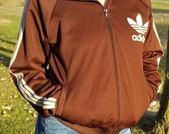 adidas track jacket brown