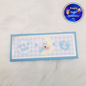 Baby Shower Hershey Bar Purse / Clutch Bag Box Party Favors | Candy Bar NOT included | Sleeping Bear on Moon | Pink | Blue | Boy | Girl
