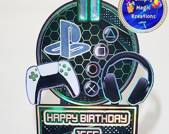 Gamer Birthday Cake Topper  | Birthday Cake Topper | Video Game Cake Topper | 3D Cake Topper