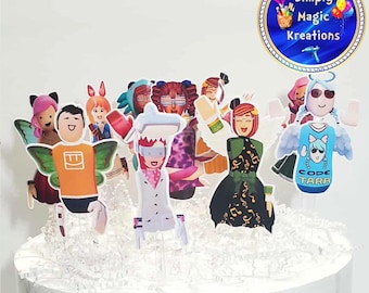 RecRoom Birthday Set of 10 Mini Cake Toppers  | Birthday Cake Topper | Video Game Cake Topper | 10 Mini Cake Toppers | Party Decor
