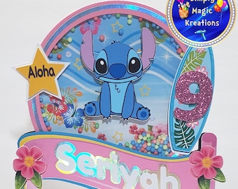 Stitch Cake Topper  | Birthday Cake Topper | Shaker Cake Topper | 3D Cake Topper