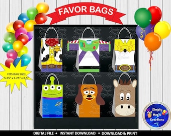 Cowboy | Cowgirl | Spaceman | Alien | Horse | Dog Favor Bag Fronts