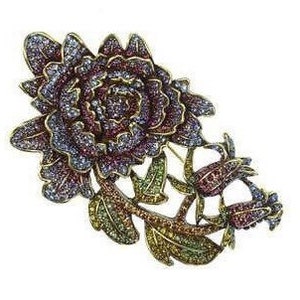 Vintage Heidi Daus Moody Hue Rose Brooch
