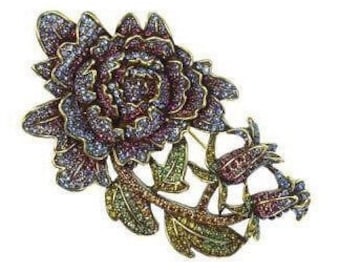 Vintage Heidi Daus Moody Hue Rose Brooch