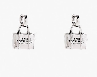 Marc Jacobs Silver Tote Bag Earrings