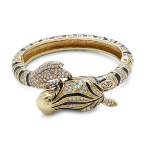 Heidi Daus Enamel & Crystals Zebra Bracelet Size S/M