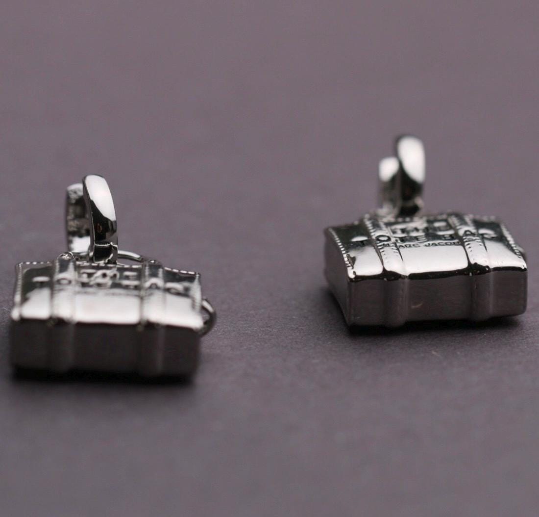 Marc Jacobs Silver Tote Bag Earrings - Etsy