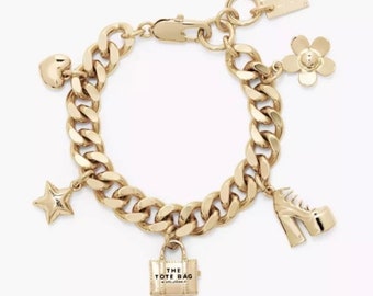 Marc Jacobs The Mini Icon Charm Bracelet In gold