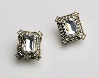 Heidi Daus "Estate Splendor" Crystal Button Earrings