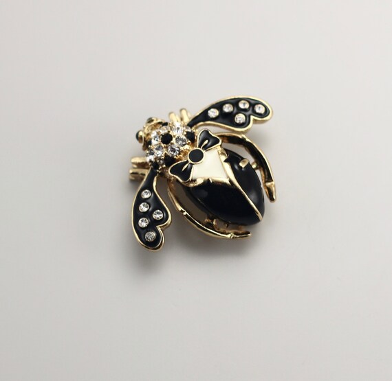 Joan Rivers Tuxedo Bee Pin - image 4