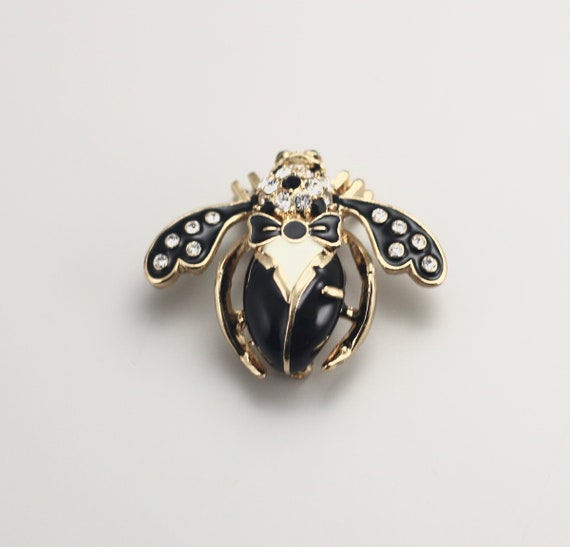 Joan Rivers Tuxedo Bee Pin - image 2