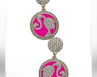 Heidi Daus Barbie Girl Pink Dangling Earrings