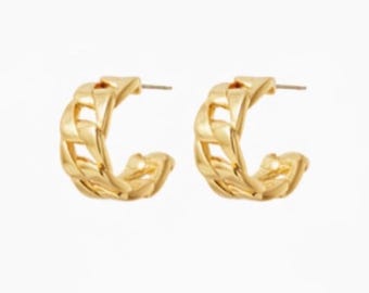 Roxanne Assoulin Babe Hoop Earrings Shiny Gold