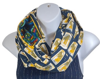 Cheers! - Cotton Flannel Infinity Scarf with a Hidden Zipper Pocket