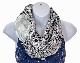 Infinity Scarf w/Pocket - Monarch - 100% Lightweight Cotton Infinity Scarf with a Hidden Zipper Pocket