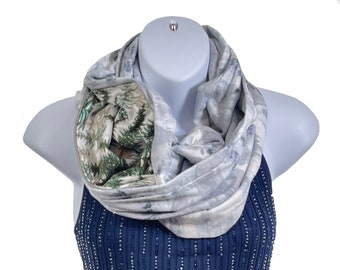 Infinity Scarf w/Pocket - Winter Wander - Cotton Flannel Infinity Scarf with a Hidden Zipper Pocket