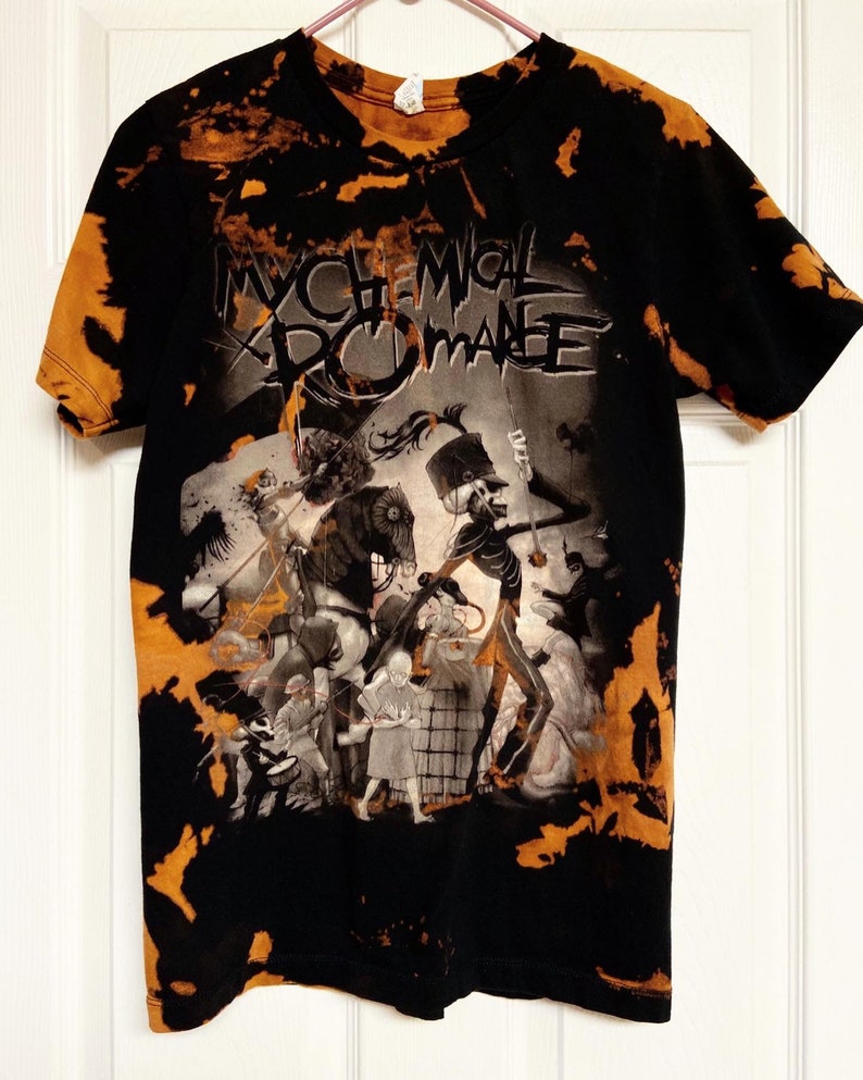 MCR tee My Chemical Romance Black Parade Bleach Dyed Tie Dye Tee