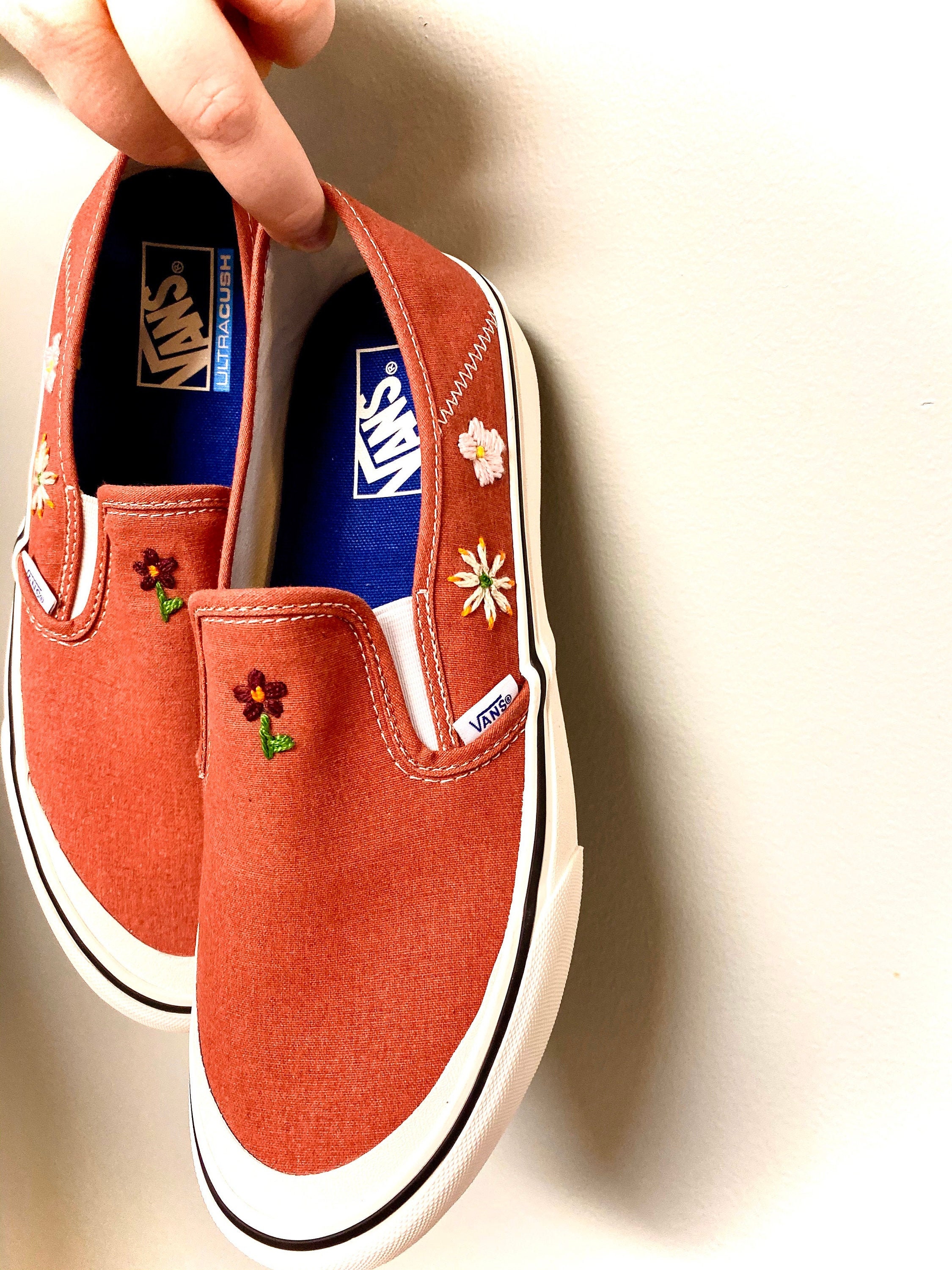 embroidered vans slip ons