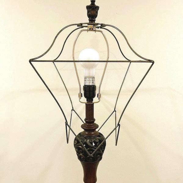 Victorian Lantern Lampshade Frame: Tall Wire Skeleton for Floor Lamp