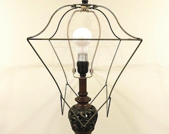 Victorian Lantern Lampshade Frame: Tall Wire Skeleton for Floor Lamp