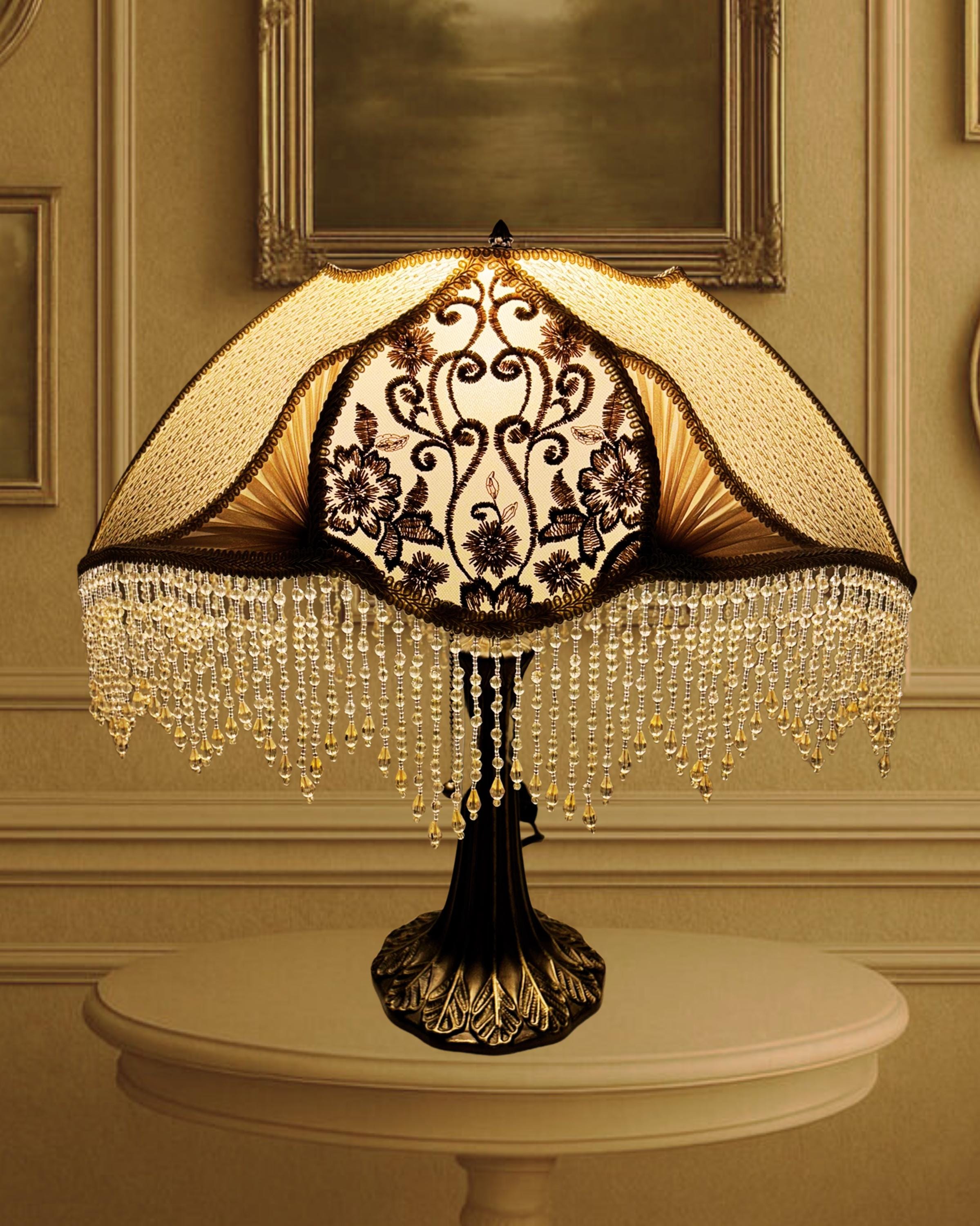 Handmade Victorian Lampshade With Beaded Fringe and Base - Etsy