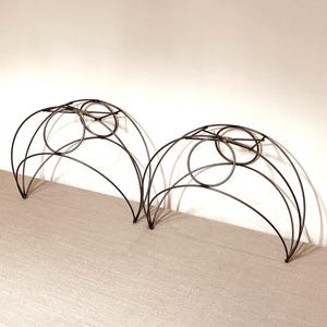 DIY Victorian Lampshade Wire Frames: Medium Half-Moon Metal Pair