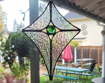 Star window decoration, star Suncatcher, glass patio star, glass art