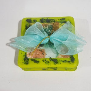 Fused glass coasters, colorful glass coasters,  house warming gift, Abstract design coasters, Unique gift