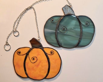 Pumpkin suncatcher,  stained glass pumpkin,  fall decorations, pumpkin decor,  Halloween pumpkin,  fall window decoration