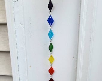 Glass chakra suncatcher, Simple Chakra window decoration, chakra Suncatcher, glass art, glass chakra, yoga gift