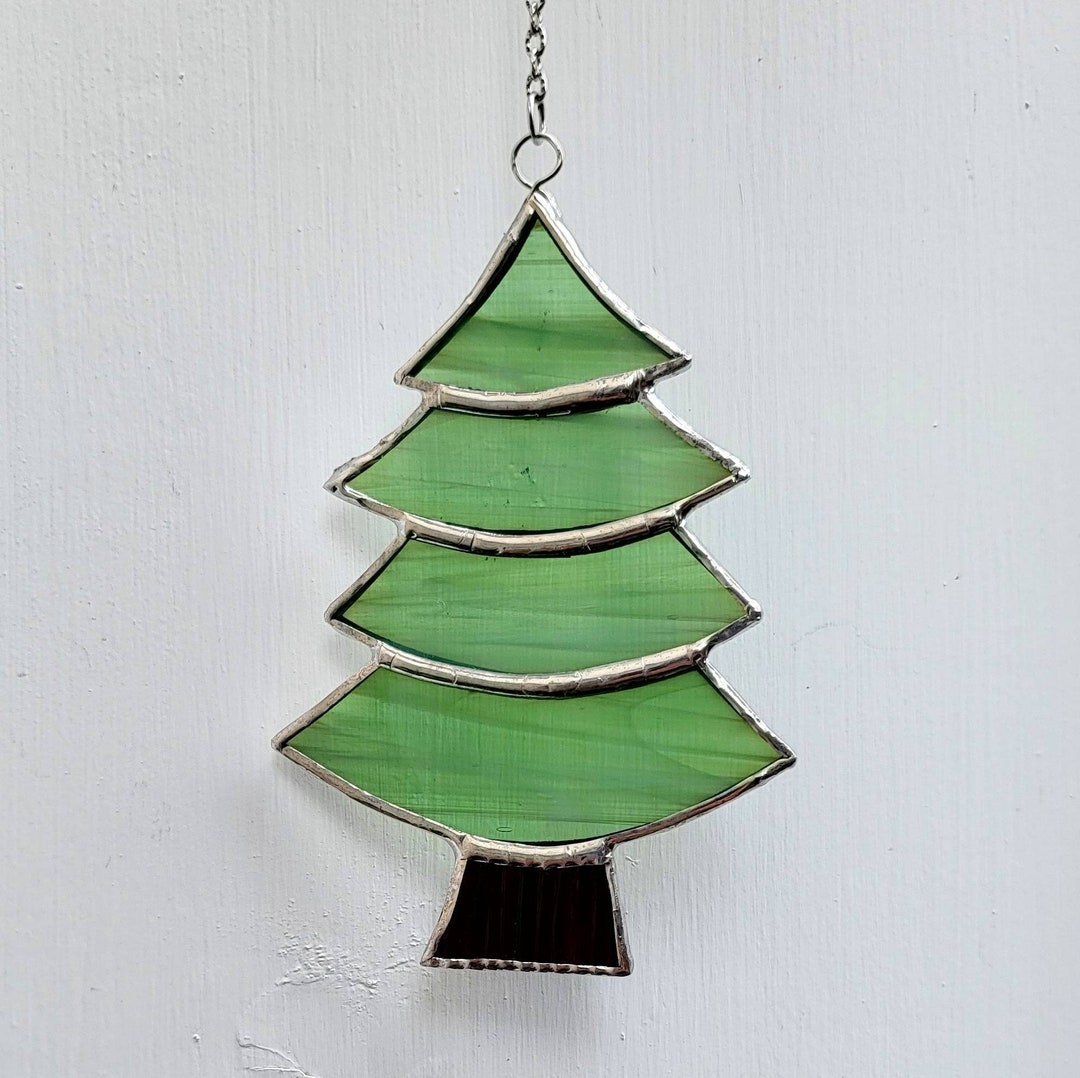 Glass Tree Ornament, Stained Glass Tree, Tree Window Ornament Etsy