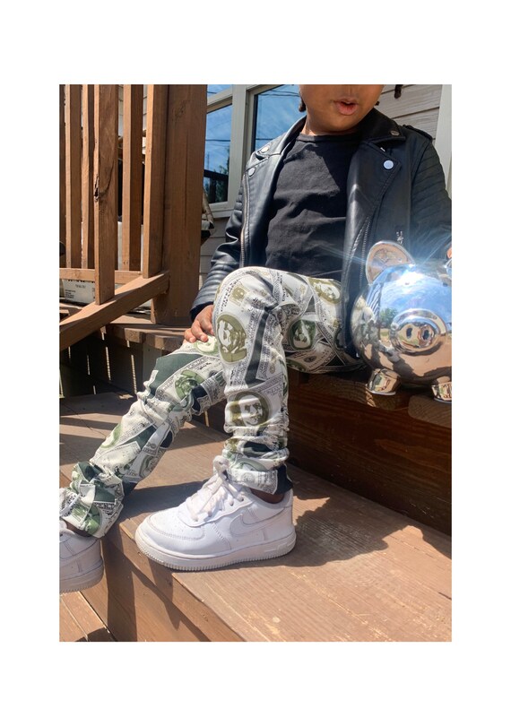 stacked cargo jeans