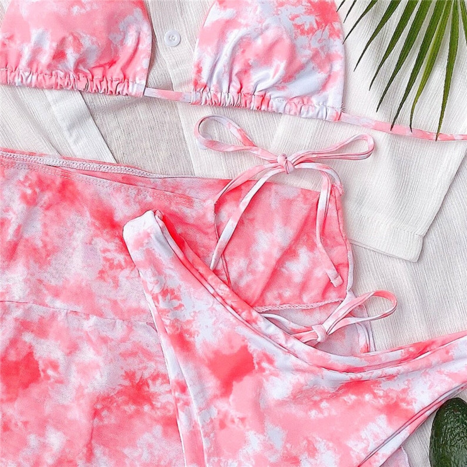 Tie dye bikini Skirt Set swimsuit 3 piece bathing suit Etsy