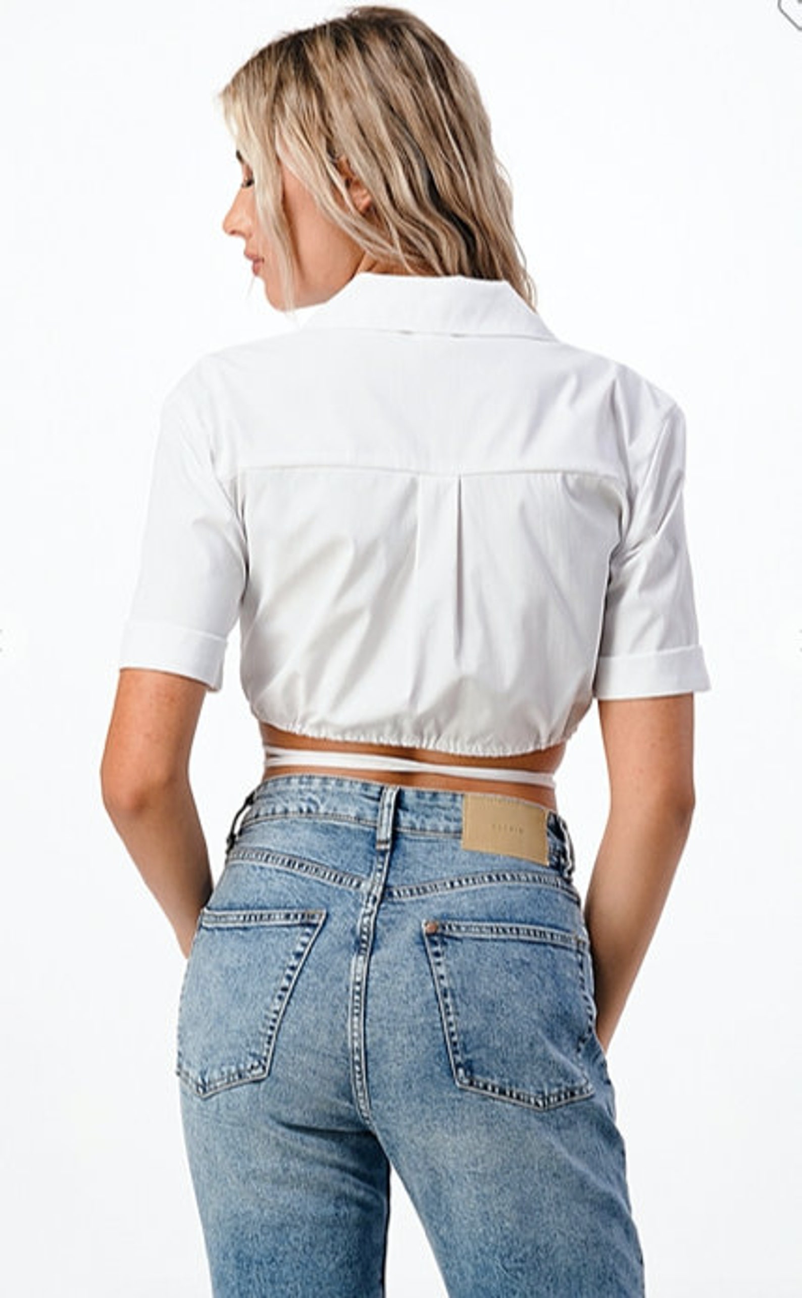 string tie crop top