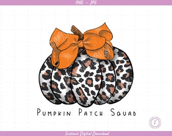 Gepard Kürbis Sublimations Clip Art / Pumpkin Patch Squad / Handgezeichnet / Digital Download