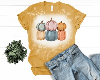 Pastel Pumpkin Stack Sublimation Clip Art / Watercolor Pumpkins / Hand Drawn / Digital Download