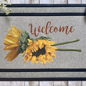 Sunflower Doormat Sublimation Clip Art / Sunflower Welcome Mat / Hand Drawn / Digital Download